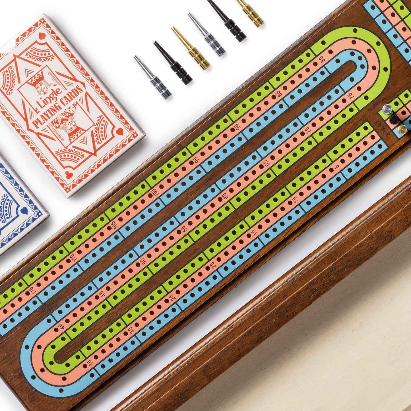 Lingle 15.7'' Premium Wooden Cribbage Set