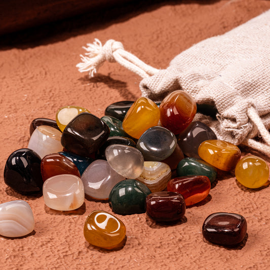 Lingle Deluxe Mancala Board Game Set with 48 Natural Gemstones