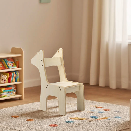 Lingle Premium Wooden Kids Chair-Deer and Zebra Shapeed Design