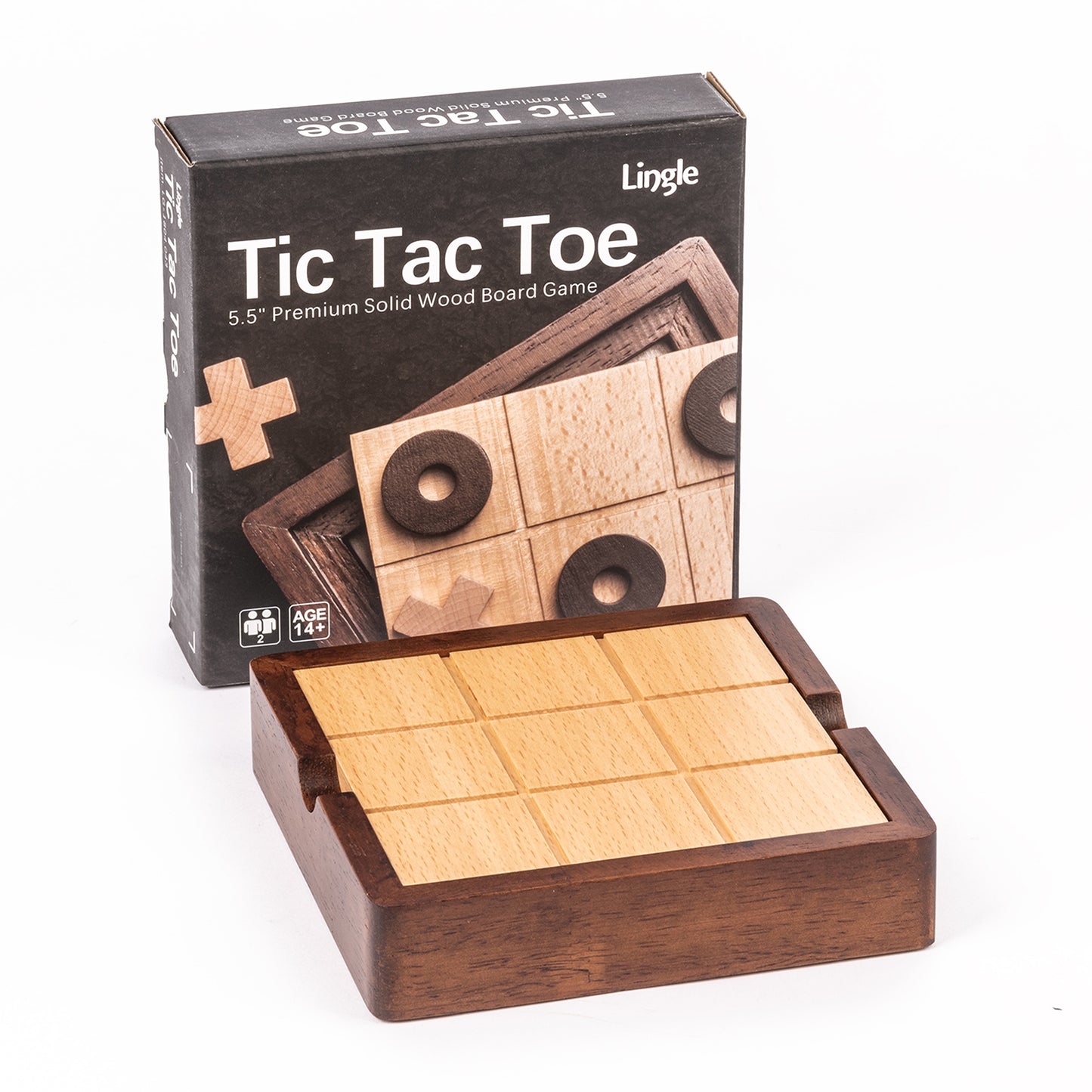 Lingle 5.5'' Luxury Wooden Tic Tac Toe Game