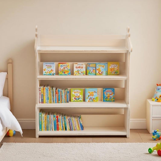 Lingle Kids Wooden Bookshelf with 4-Tier Bookcase