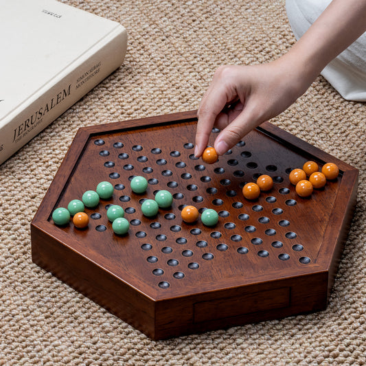Lingle Chinese Checkers Set with Storage Drawer