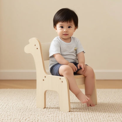 Lingle Premium Wooden Kids Chair-Deer and Zebra Shapeed Design