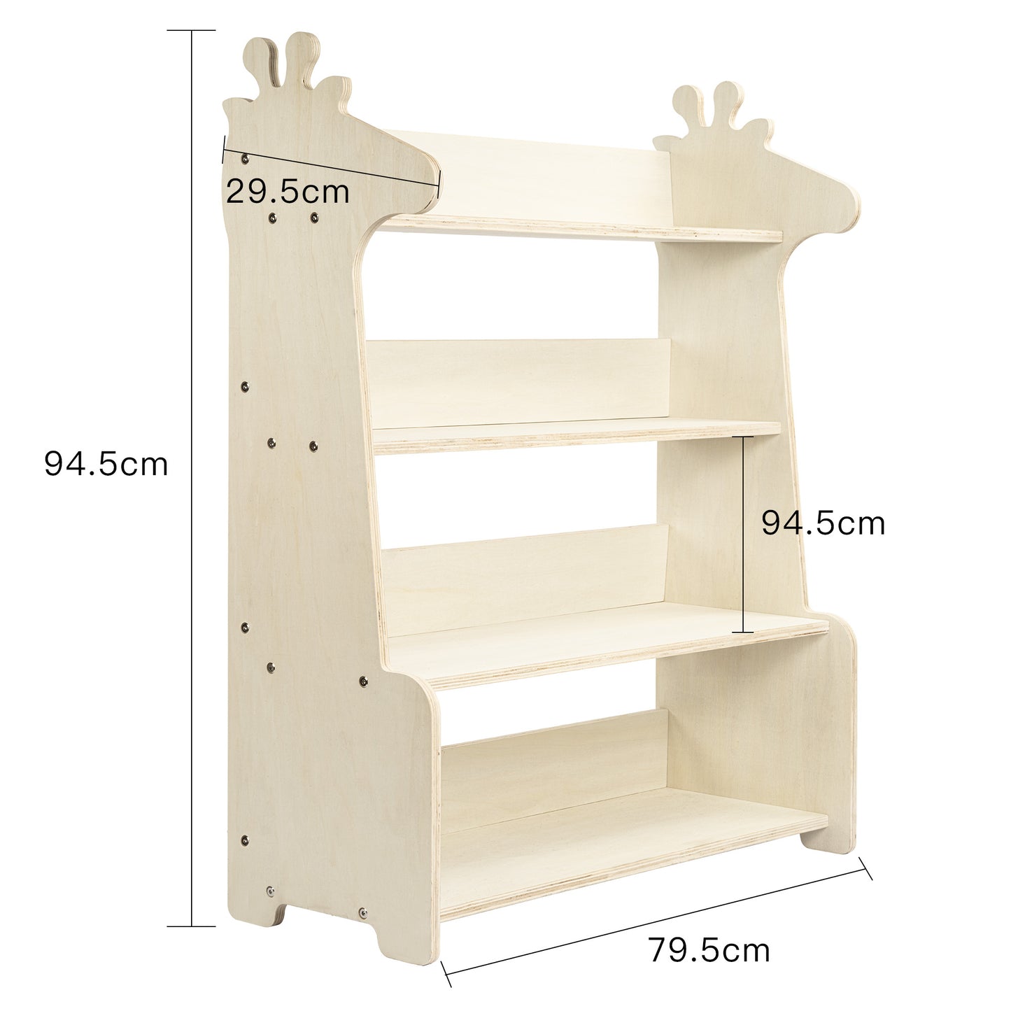 Lingle Kids Wooden Bookshelf with 4-Tier Bookcase