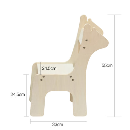 Lingle Premium Wooden Kids Chair-Deer and Zebra Shapeed Design