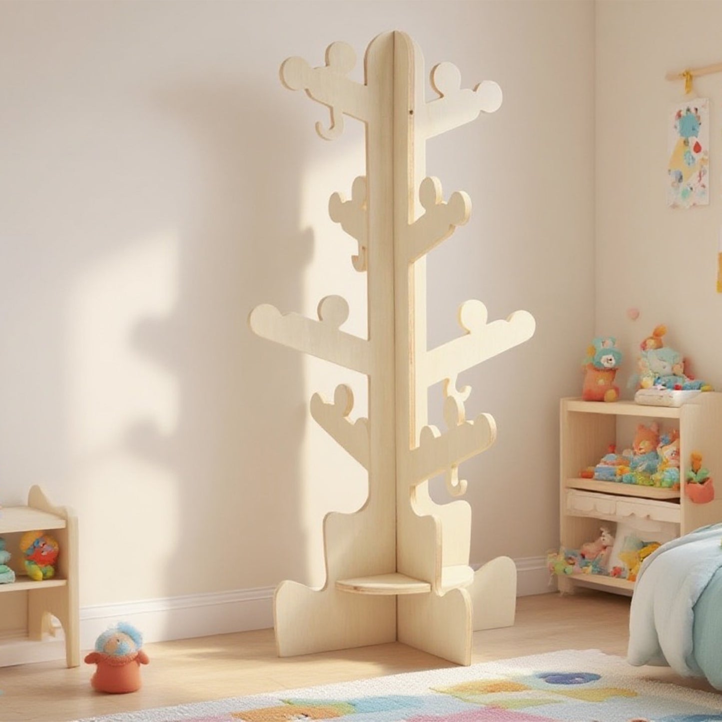 Lingle Kids Premium Wooden Coat Rack Stand