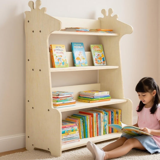 Lingle Kids Wooden Bookshelf with 4-Tier Bookcase