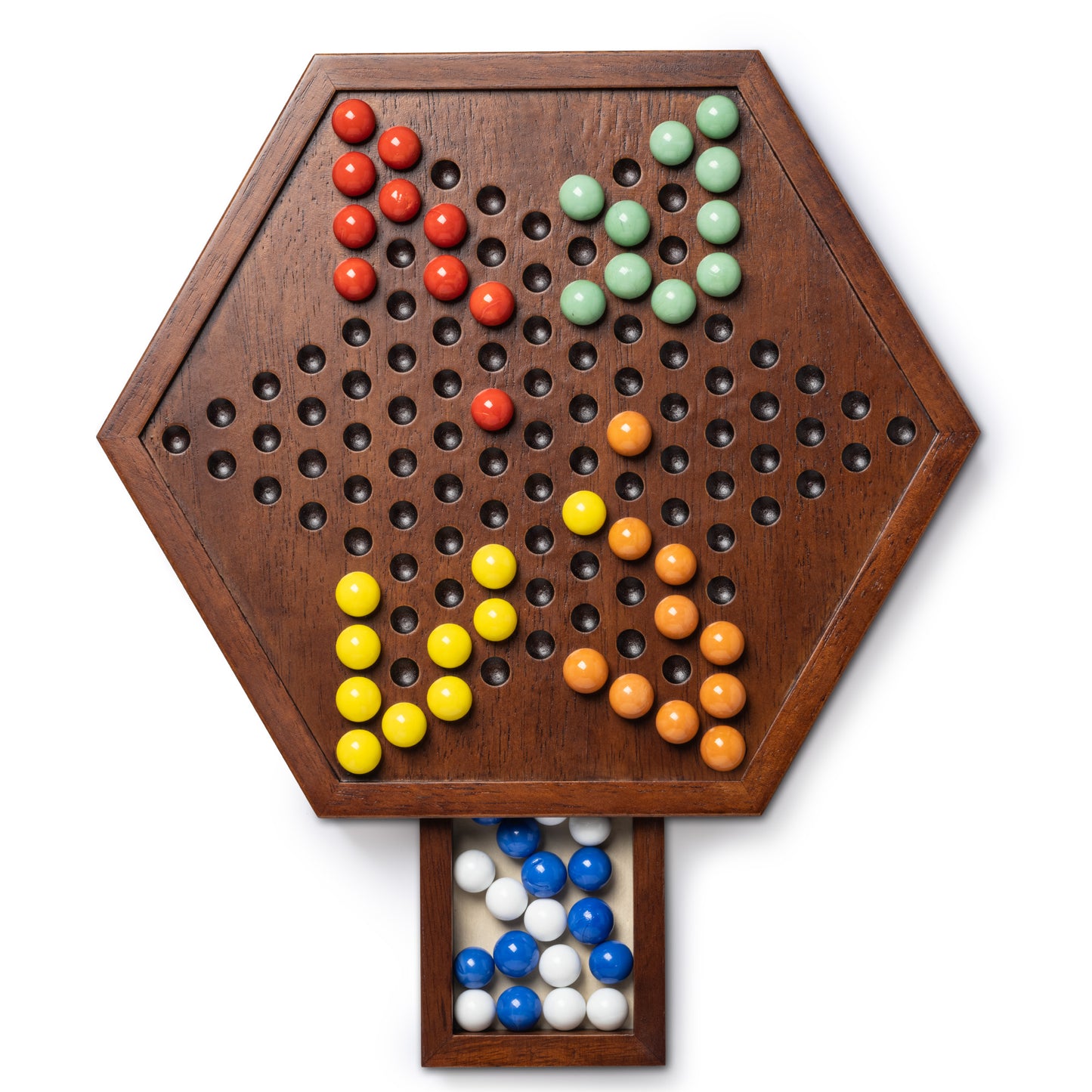 Lingle Chinese Checkers Set with Storage Drawer