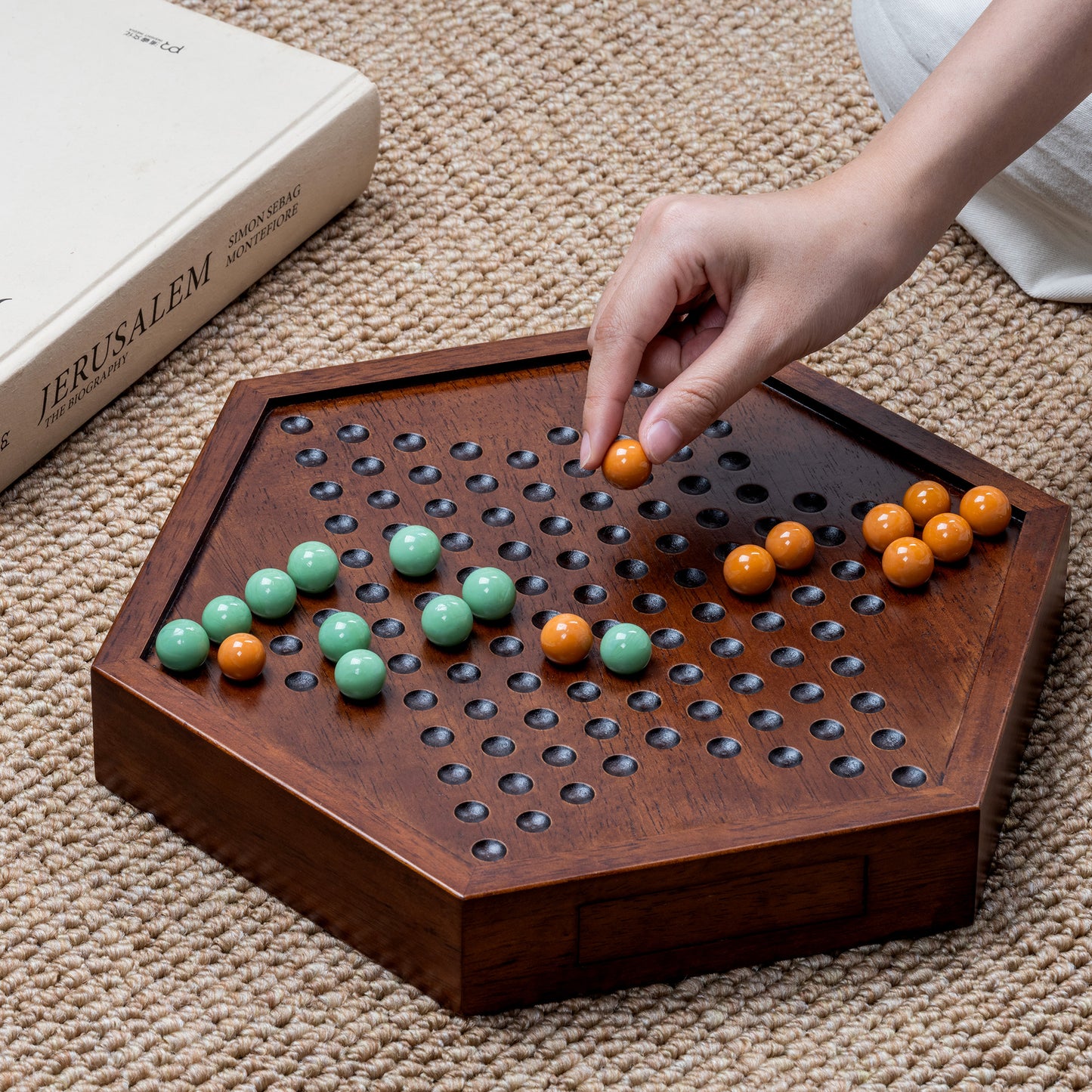 Lingle Chinese Checkers Set with Storage Drawer