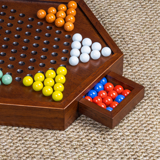 Lingle Chinese Checkers Set with Storage Drawer